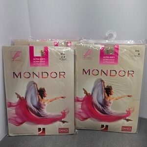 Mondor 316 Ultra Soft Semi-Opaque Dance Tights 3 Size Med and 1 Small